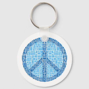 Vredessymbool (blauw) sleutelhanger