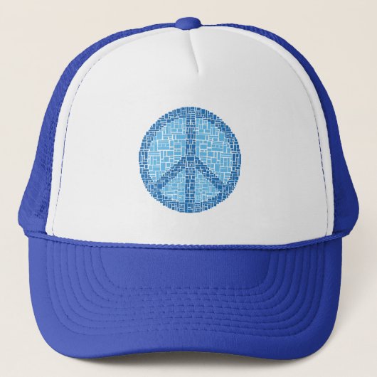 Vredessymbool (blauw) trucker pet (Voorkant)