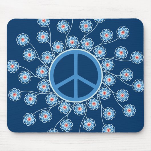 Vredessymbool Bloemen Muismat (Voorkant)