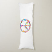 Vredessymbool Bloemkracht Kleurrijk Ontwerp Lichaamskussen (Voorkant Verticaal)