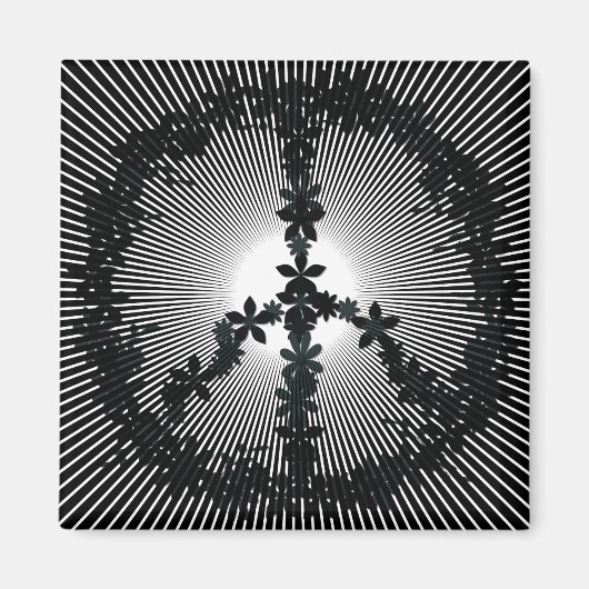 Vredessymbool — blokkracht magneet (Voorkant)