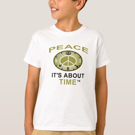 VREDESSYMBOOL CLOCK AA T shirt (Wit) (Voorkant)