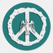 Vredessymbool en punaises ronde sticker (Voorkant)