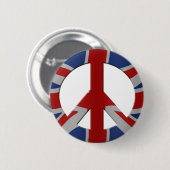 Vredessymbool en Union Jack Ronde Button 5,7 Cm (Voorkant /achterkant)