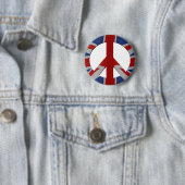 Vredessymbool en Union Jack Ronde Button 5,7 Cm (In situ)