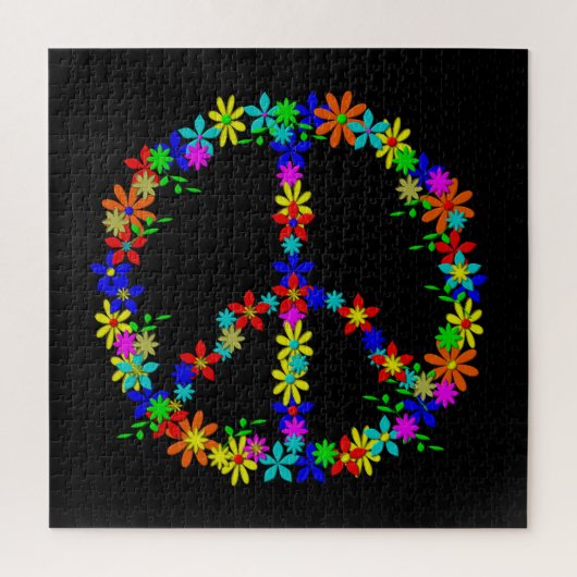 Vredessymbool Flower Power Legpuzzel (Verticaal)