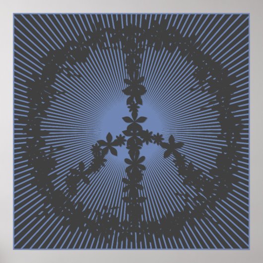 Vredessymbool flower power poster (Voorkant)