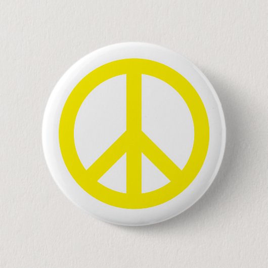 Vredessymbool - Geel Ronde Button 5,7 Cm (Voorkant)