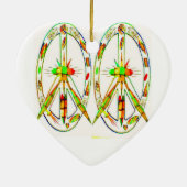 Vredessymbool gekleurd glas keramisch ornament (Achterkant)