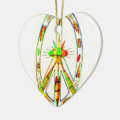 Vredessymbool gekleurd glas keramisch ornament (Links)