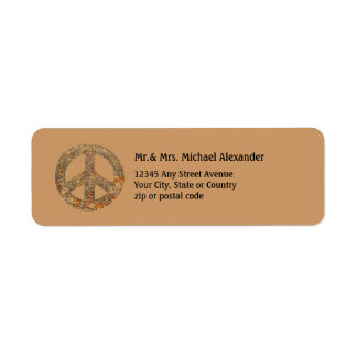 Vredessymbool Goud en Beige Etiket