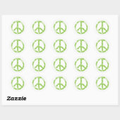 Vredessymbool (groen) ronde sticker (Vel)