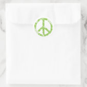 Vredessymbool (groen) ronde sticker (Tas)