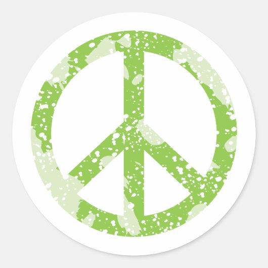 Vredessymbool (groen) ronde sticker (Voorkant)