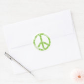 Vredessymbool (groen) ronde sticker (Envelop)