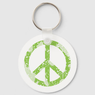 Vredessymbool (groen) sleutelhanger