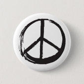 Vredessymbool Hippie Love 1960s geborsteld Ronde Button 5,7 Cm (Voorkant)