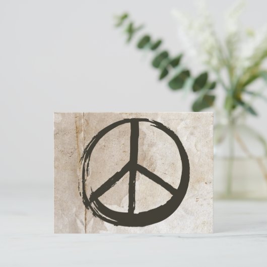 Vredessymbool Hippie Love Anti-War Sign Mud Rubble Briefkaart (Staand voorkant)