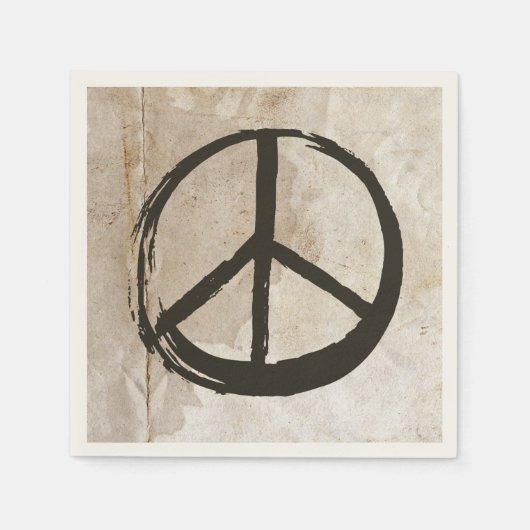 Vredessymbool Hippie Love Anti-War Sign Mud Soiled Servet (Voorkant)