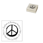 Vredessymbool Hippie Love No War 1960s Sign Rubberstempel (Gestempeld)