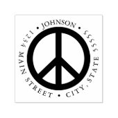 Vredessymbool Hippie Meditatie Retourlabel Zelfinktende Stempel (Design)