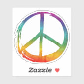 VREDESSymbool Hippie Waterverf Stropdas-kleurstofp Sticker (Vel)