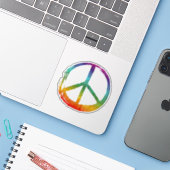 VREDESSymbool Hippie Waterverf Stropdas-kleurstofp Sticker (Laptop met iPhone)