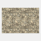 Vredessymbool Hipster Pacifism Sign Set Inpakpapier Vel (Voorkant)