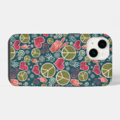 Vredessymbool Hipster Pacifisme Teken iPhone Hoesje (Achterkant horizontaal)