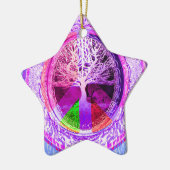 Vredessymbool in regenboogkleuren keramisch ornament (Links)