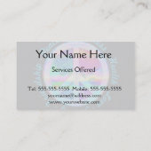 Vredessymbool in regenboogkleuren met levensboom visitekaartje (Achterkant)