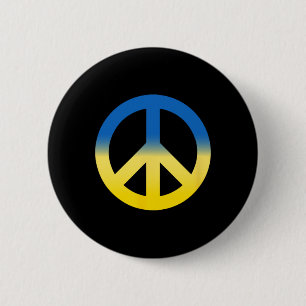 Vredessymbool - kleuren van de vlag van Oekraïne m Ronde Button 5,7 Cm