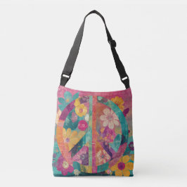 Vredessymbool kleurrijk crossbody tas