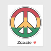 Vredessymbool met rasta kleuren sticker (Vel)