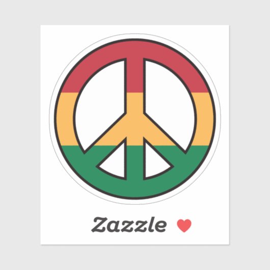 Vredessymbool met rasta kleuren sticker (Vel)