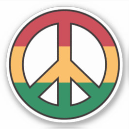 Vredessymbool met rasta kleuren sticker