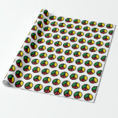 Vredessymbool met reagenskleuren cadeaupapier (Uitgerold)
