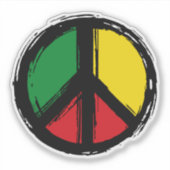 Vredessymbool met reagenskleuren sticker (Voorkant)