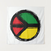 Vredessymbool met reagenskleuren wandkleed (Voorkant (horizontaal))