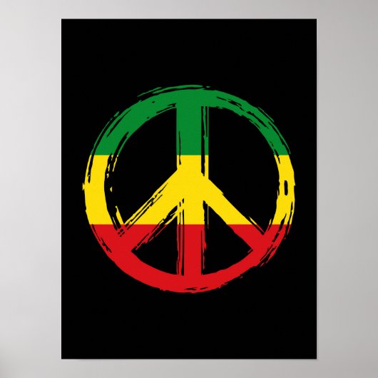 Vredessymbool met reggae kleuren poster (Voorkant)