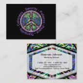 Vredessymbool met vrede, harmonie, evenwicht visitekaartje (Voorkant / Achterkant)