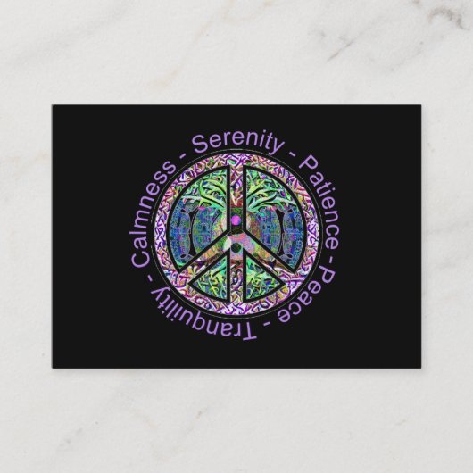 Vredessymbool met vrede, harmonie, evenwicht visitekaartje (Voorkant)