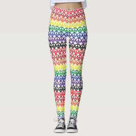 Vredessymbool Multi-Rainbow Stripes Leggings