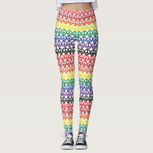 Vredessymbool Multi-Rainbow Stripes Leggings