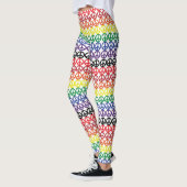 Vredessymbool Multi-Rainbow Stripes Leggings (Links)