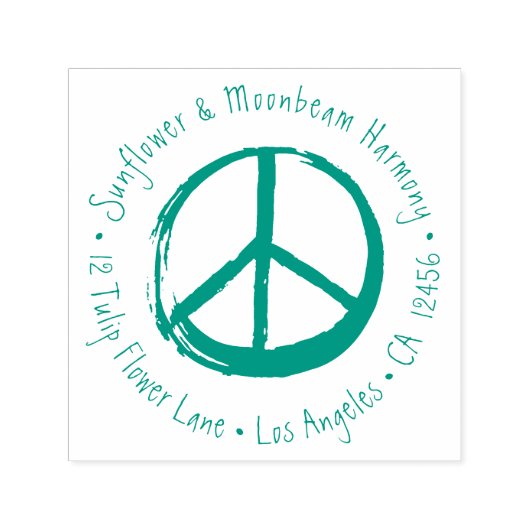 Vredessymbool nr. War Hippie Love 1960s Sign Zelfinktende Stempel (Design)