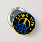 Vredessymbool Oekraïne Ronde Button 5,7 Cm (Voorkant /achterkant)