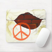Vredessymbool op de muur, mousepad muismat (Met muis)