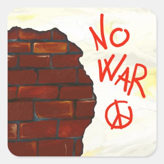 Vredessymbool op de wand, sticker (Voorkant)