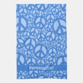 Vredessymbool Patroon blauw Theedoek (Verticaal)